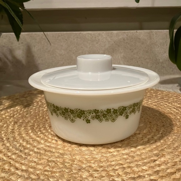 Pyrex Other - Vintage Pyrex Spring Blossom Green Round Margarine Tub/Dish with Lid